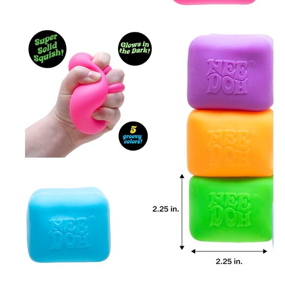 NeeDoh Nice Cube Glow -Sensory  with a Super Solid in The Dark One  Per Orden - Picture 3 of 9